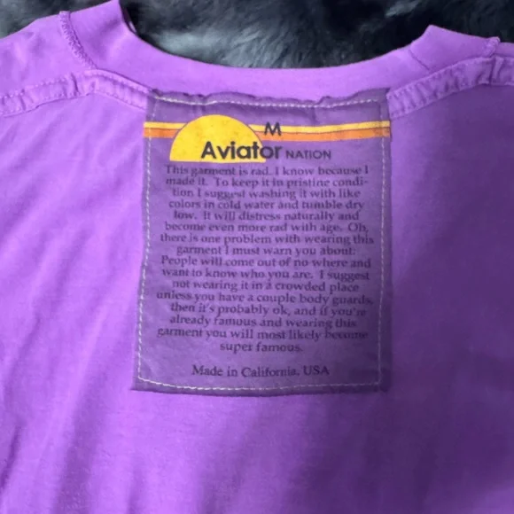 Aviator Nation Purple Tee with Sunset Patch - Picture 4 of 6